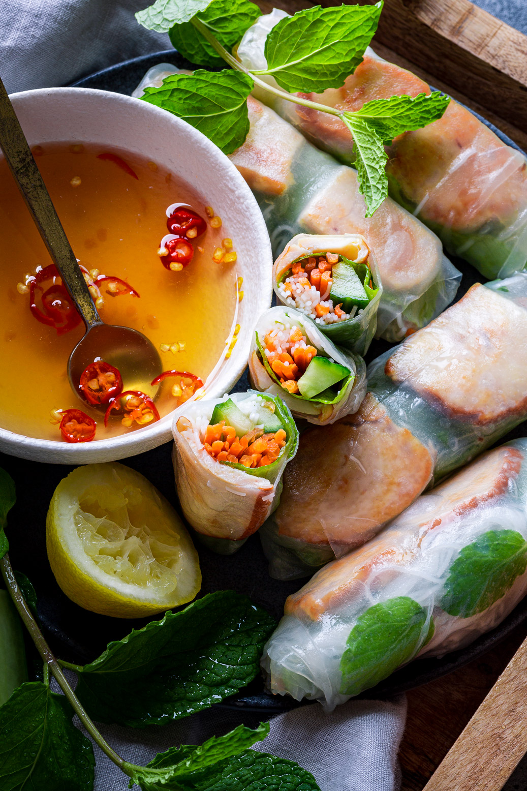 Fresh Smoked Chicken Spring Rolls-image